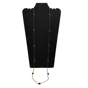 CHRISTINA GREENE Gold Chain and Black Stone 42” Necklace